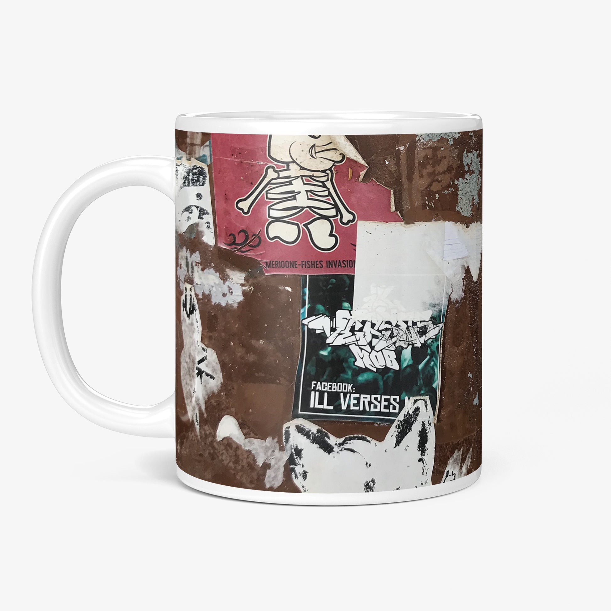 Be inspired by our Urban Art Coffee Mug – Merioone Fishes from Lagos. The mug has a capacity of 11 oz and the handle on the left side. The design of the mug captures the essence of the street and gives the mug an authentic urban feel, making it resemble a piece of street art itself.
