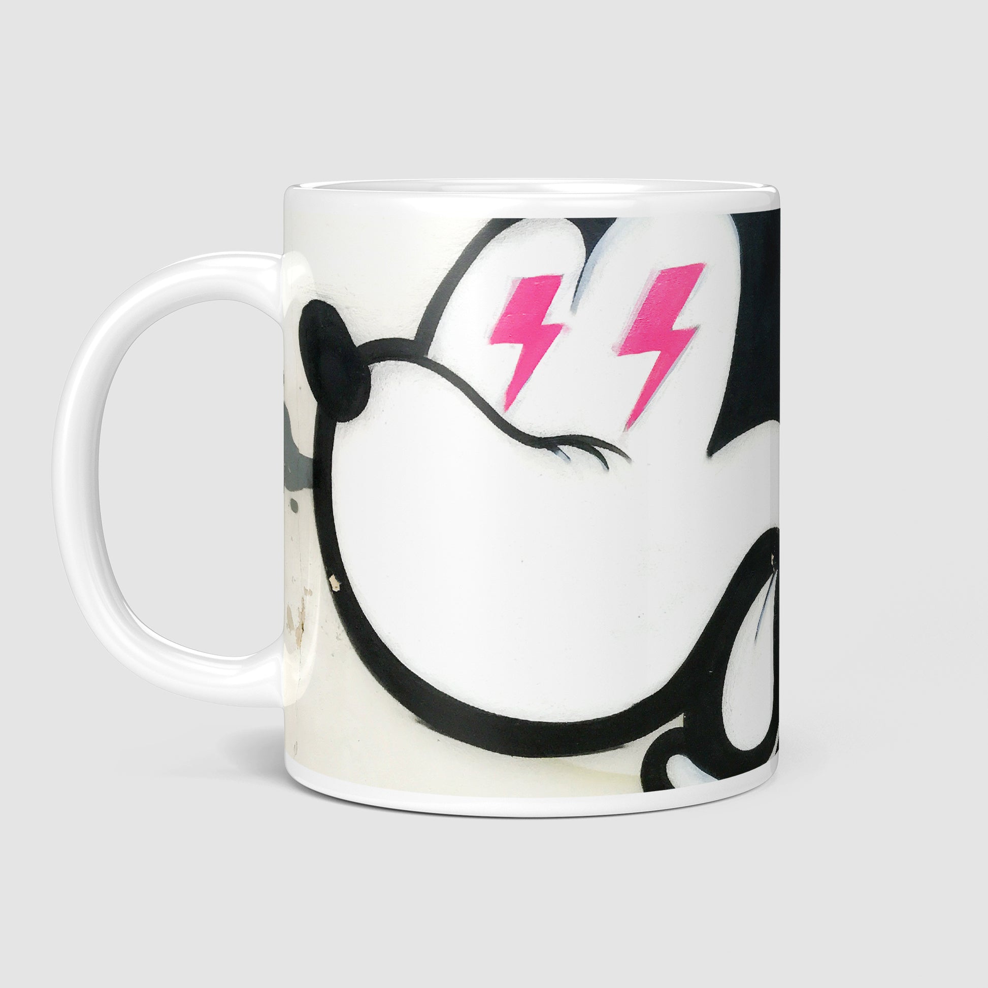 Mickey Magenta coffee mug with vibrant magenta tones and urban art style from Chiang Mai.