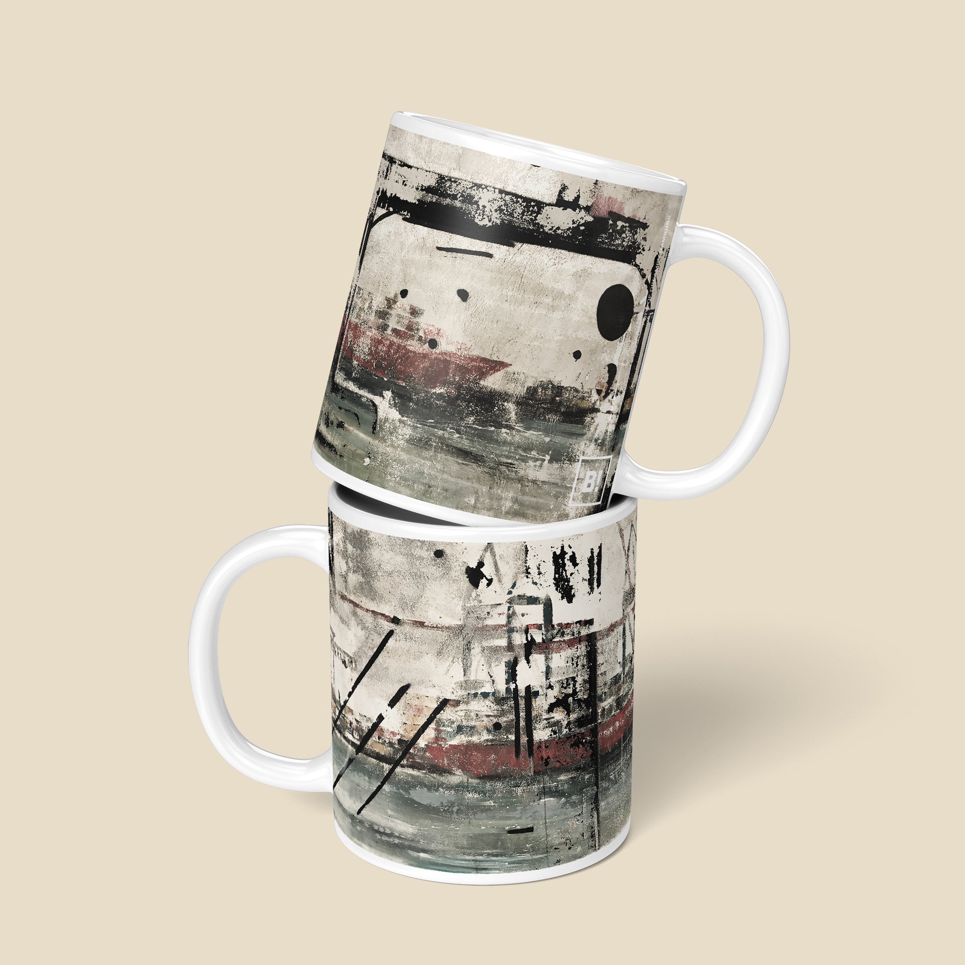 Be inspired by our Urban Art Coffee Mug "Port of Dreams" from Hamburg. This mug features an 11oz size with a front and back view.