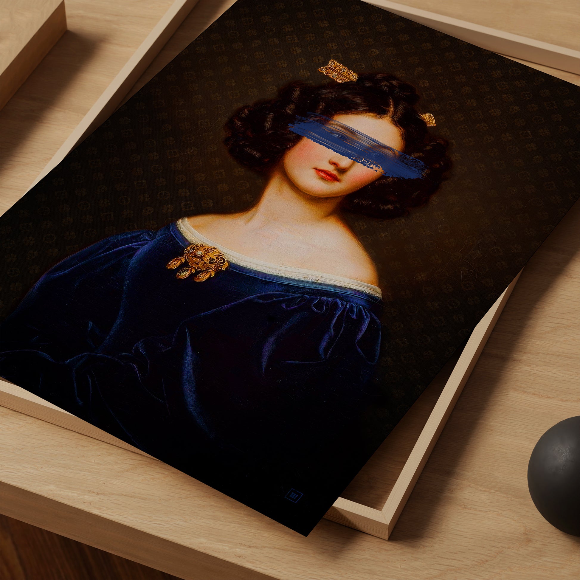 Be inspired by our "Dark and Moody Portrait of Nanette" art print! This artwork has been printed using the giclée process on archival acid-free paper. It is showcased as a close-up print, highlighting its timeless beauty in every detail.