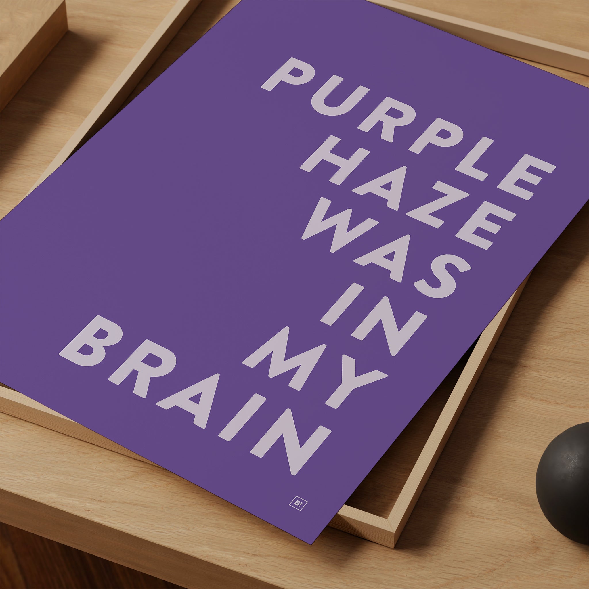 Be inspired by our Jimi Hendrix "Purple Haze Was In My Brain" lyric art print! This artwork was printed using the giclée process on archival acid-free paper and is presented as a print close-up, capturing its timeless beauty in every detail.