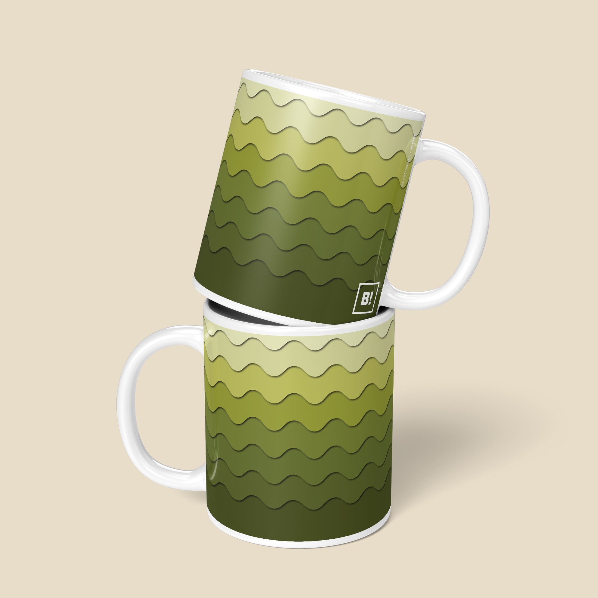 Be inspired by our "Retro Waves" Alpine Coffee Mug. Featuring a front and back view of the 11oz mug.