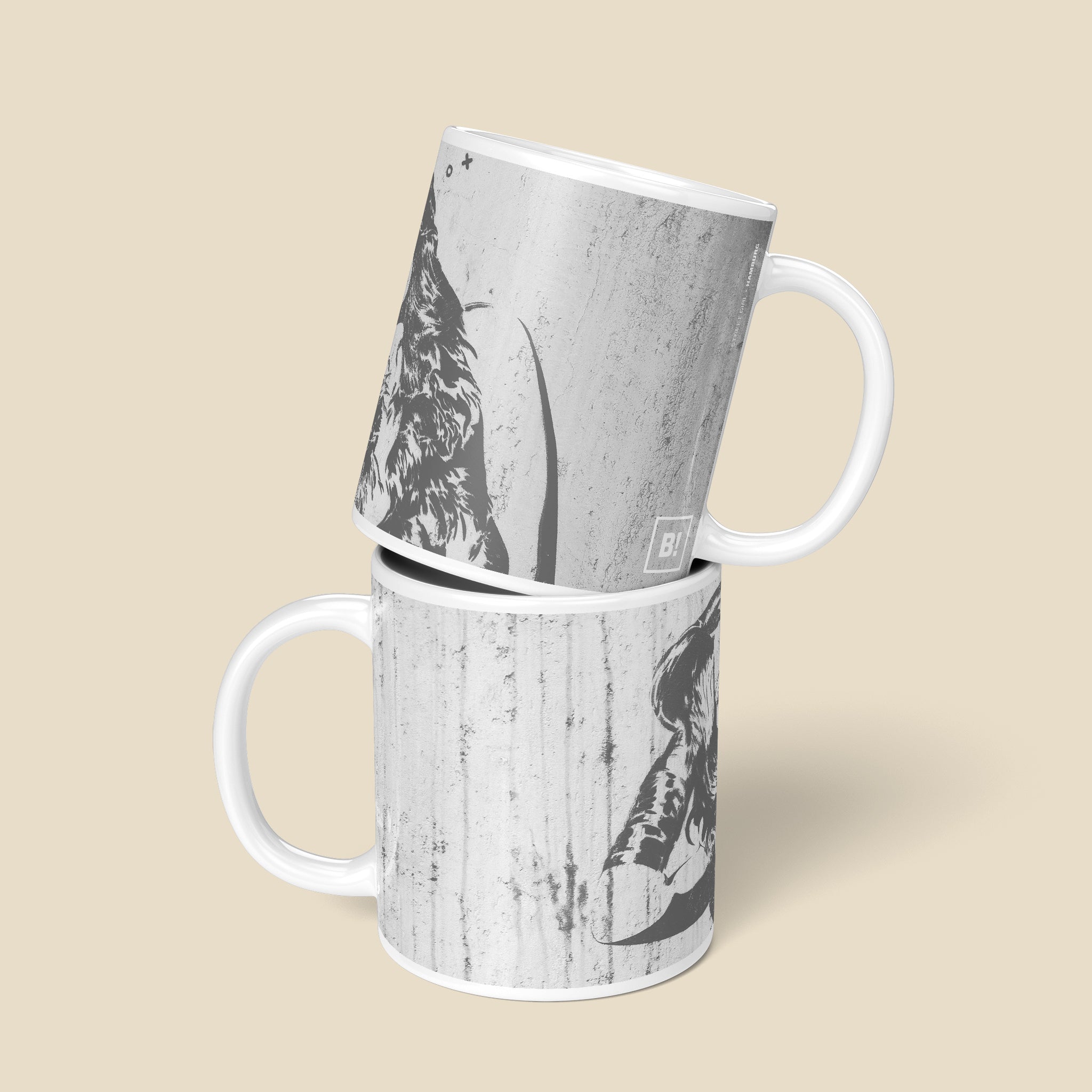 Be inspired by our Urban Art Coffee Mug "Street Girl" from Hamburg. This mug features an 11oz size with a front and back view.