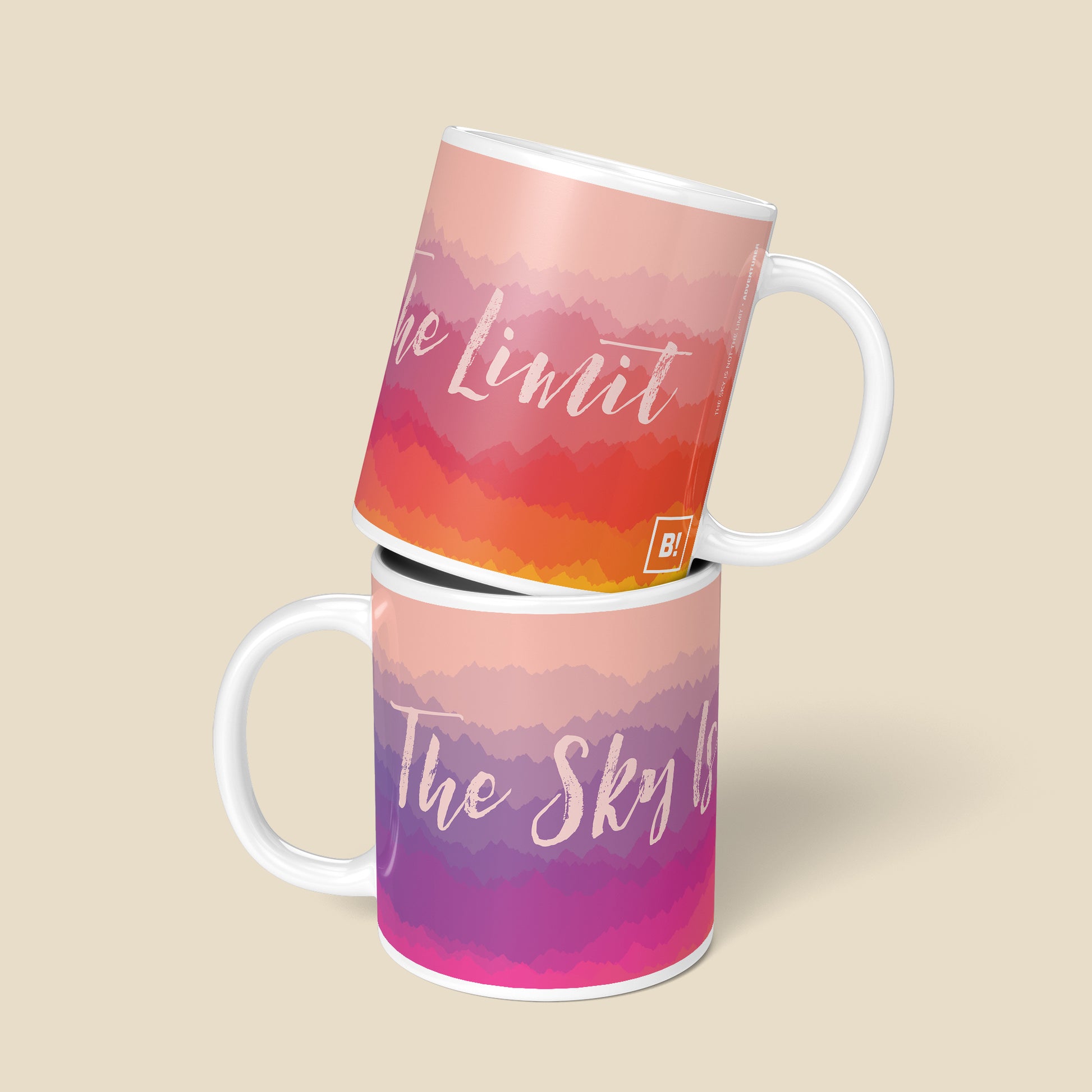 Be inspired by our "The Sky Is Not The Limit" Adventurer Coffee Mug.Featuring a front and back view of the 11oz mug.