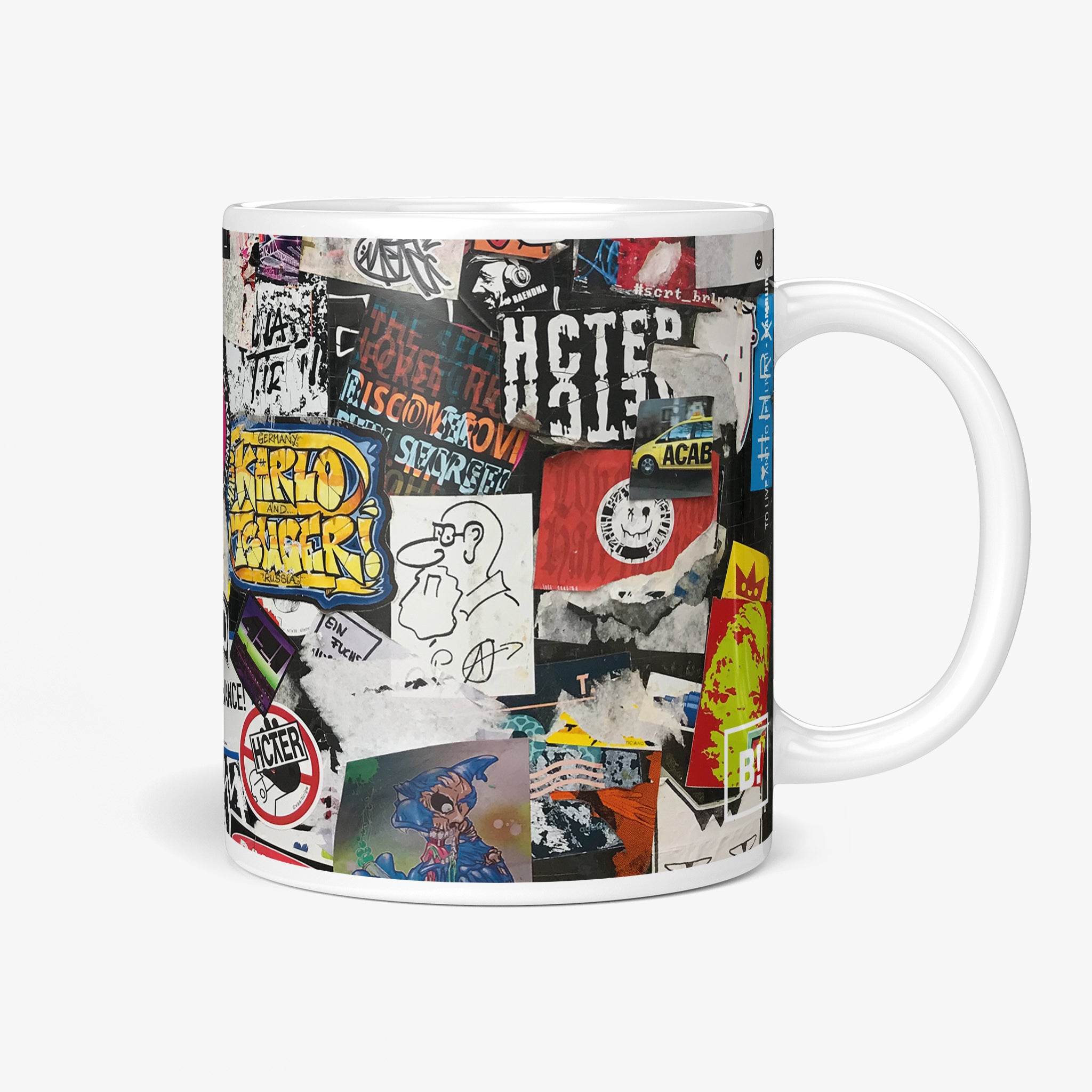 Be inspired by our Urban Art Coffee Mug – To Live And Let Live - No2 from Hamburg. Featuring a 11oz size with the handle on the right. The urban billboard design lends an authentic urban feel to the mug, making it resemble a piece of street art itself.