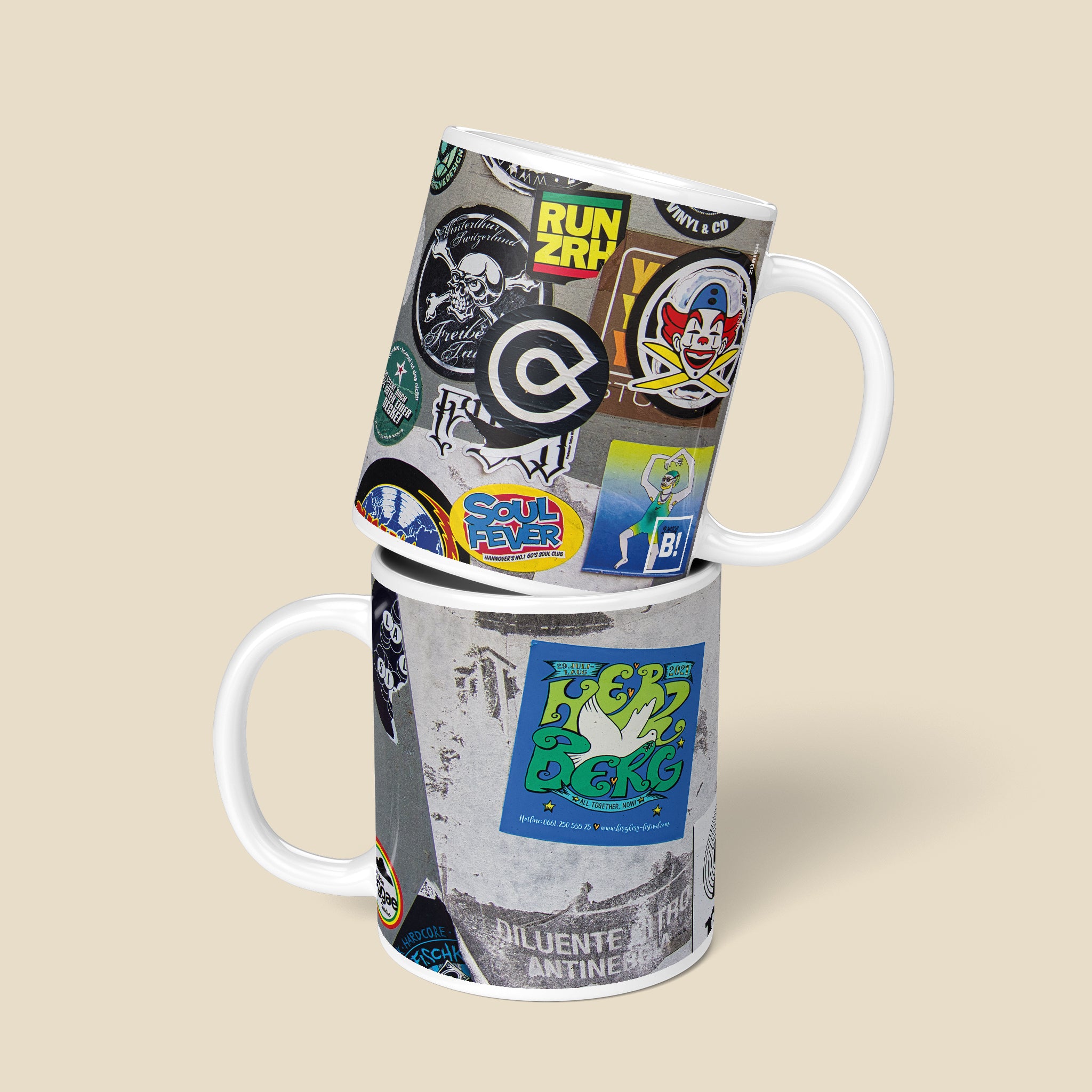 Be inspired by our Urban Art Coffee Mug "Vinyl & CD - No1" from Zurich. This mug features an 11oz size with a front and back view.