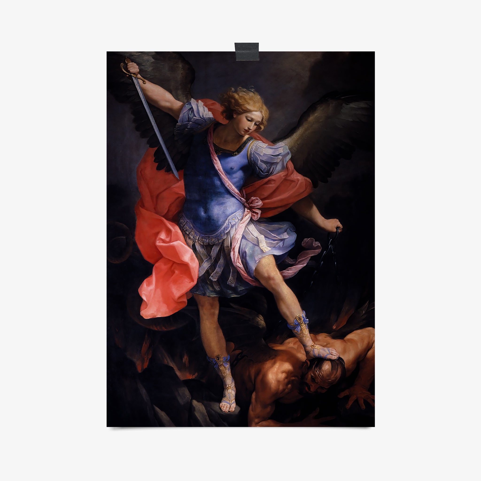 Be inspired by our classic art print Archangel Michael Defeats Satan by Guido Reni. This artwork was printed using the giclée process on archival acid-free paper that captures its timeless beauty in every detail.