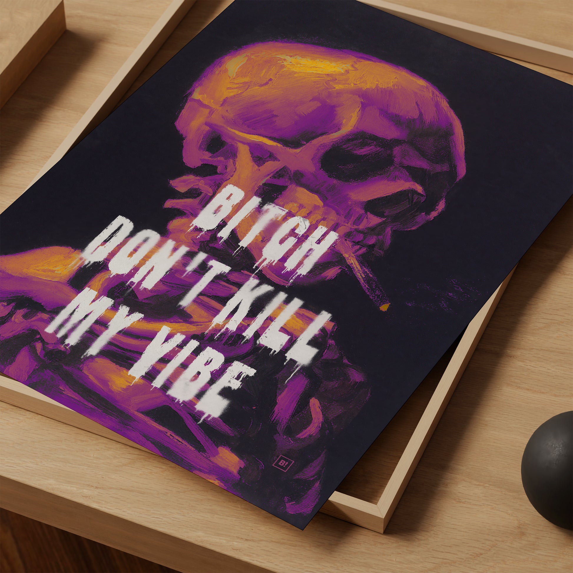 Be inspired by our altered Van Gogh's Bitch Don't Kill My Vibe art print. This artwork has been printed using giclée on archival acid-free paper and is presented as a print close-up that captures its timeless beauty in every detail.