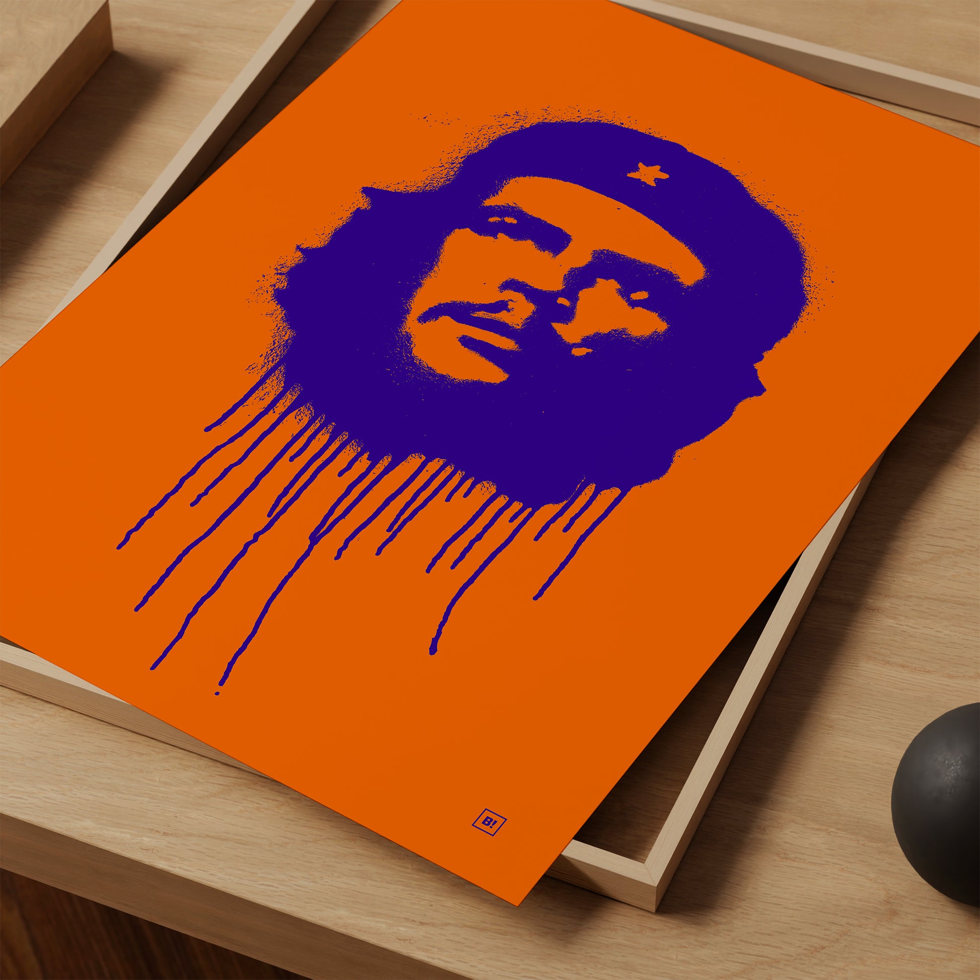 Be inspired by our pop navy "Ernesto Che Guevara" art print! This artwork was printed using the giclée process on archival acid-free paper and is presented as a print close-up, capturing its timeless beauty in every detail.