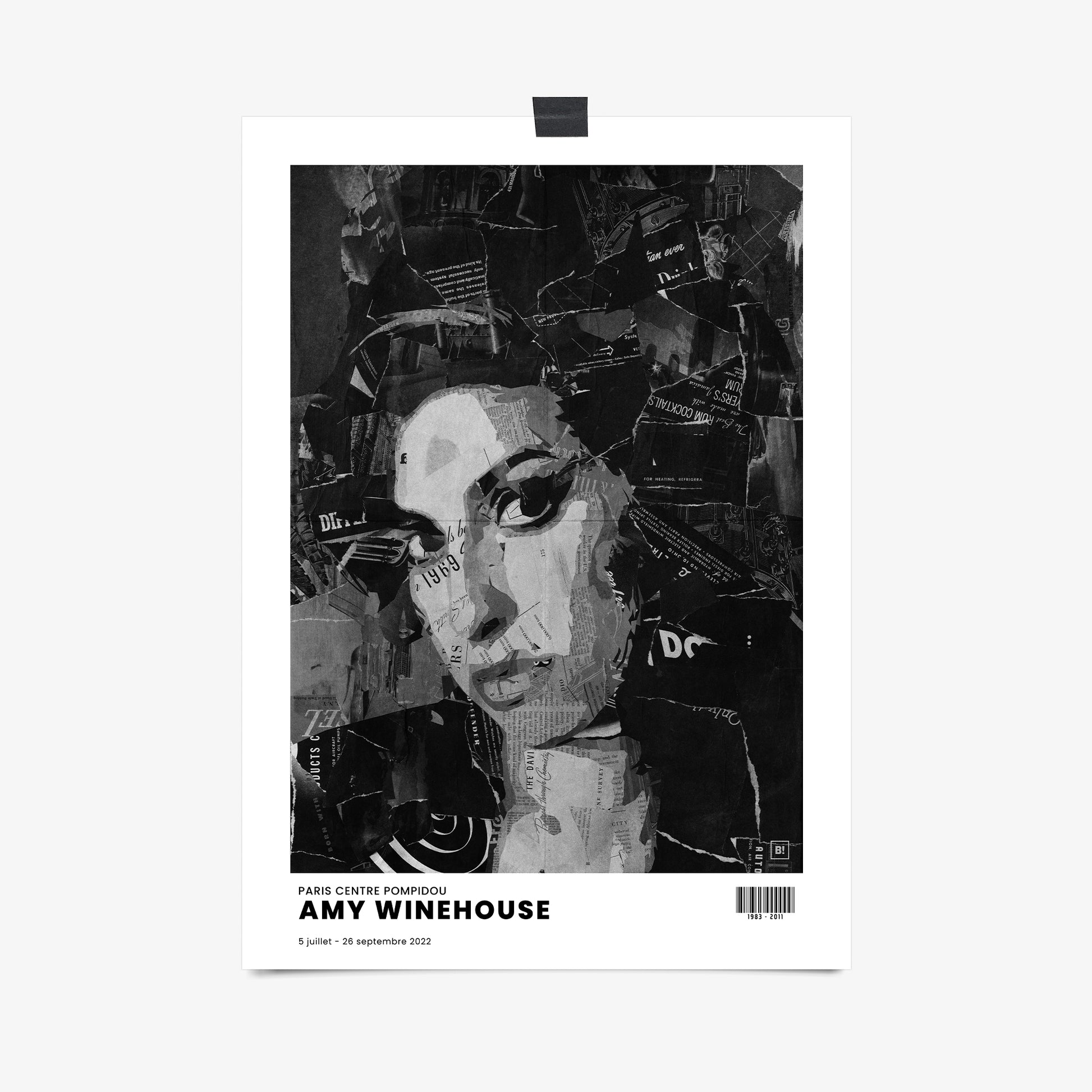 Be inspired by Iconic Amy Winehouse Paris Centre Pompidou Exhibition Art Print. This artwork is printed using giclée on archival acid-free paper, capturing its timeless beauty in every detail.