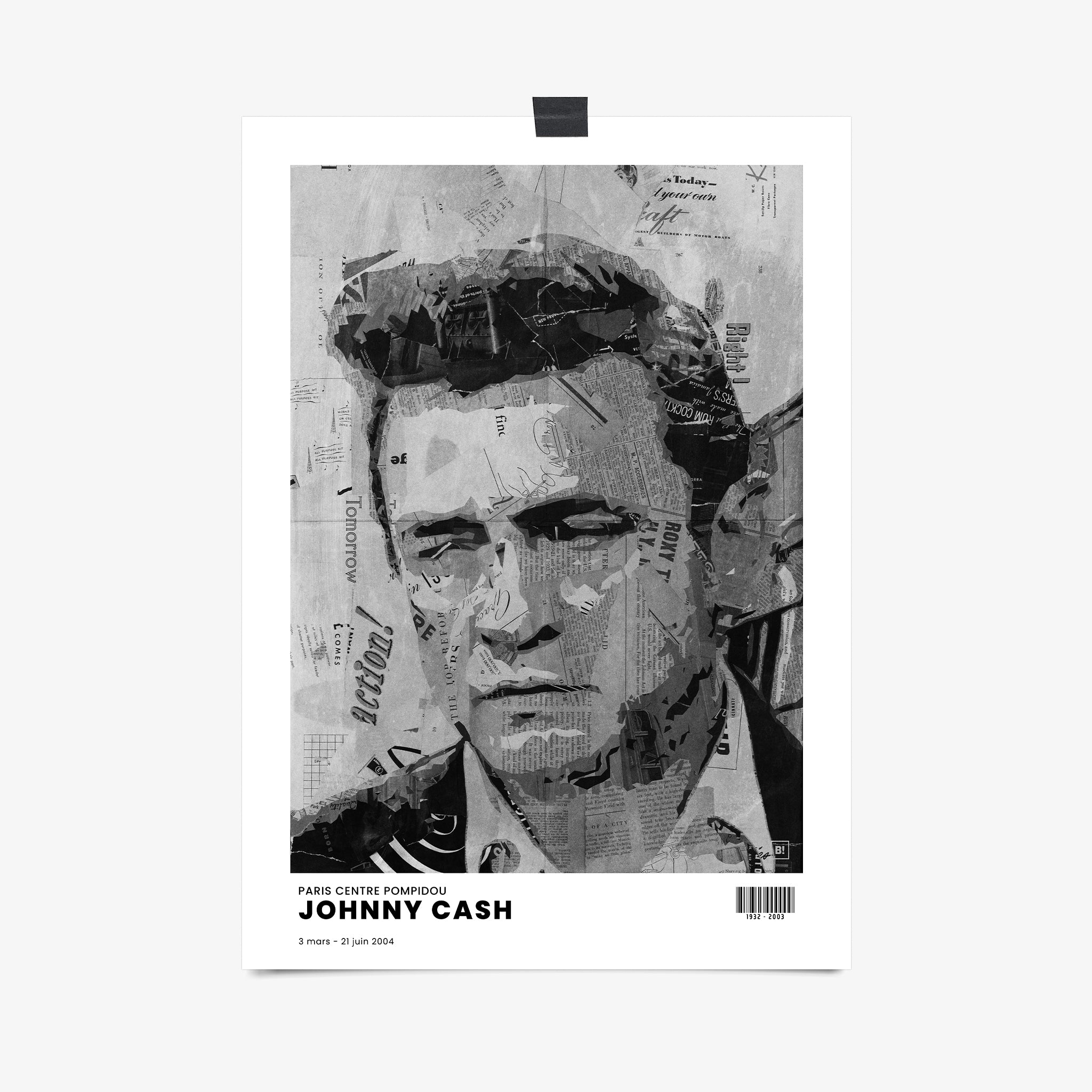 Be inspired by Iconic Johnny Cash Paris Centre Pompidou Exhibition Art Print. This artwork is printed using giclée on archival acid-free paper, capturing its timeless beauty in every detail.