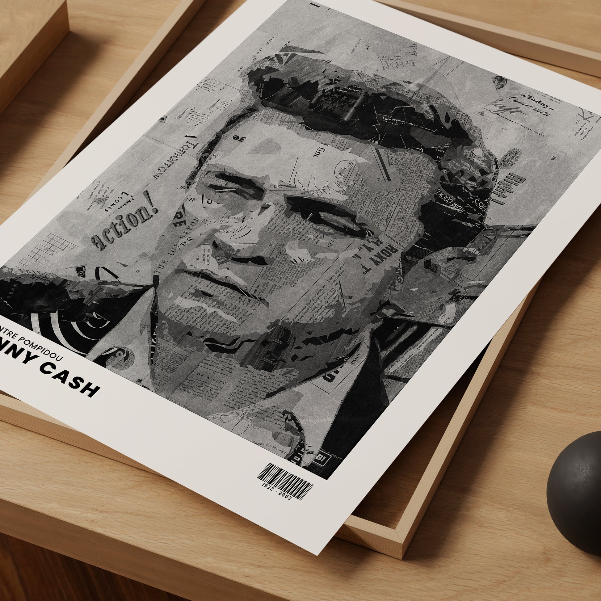Be inspired by Iconic Johnny Cash Paris Centre Pompidou Exhibition Art Print. The artwork is presented as a print close up that captures its timeless beauty in every detail.