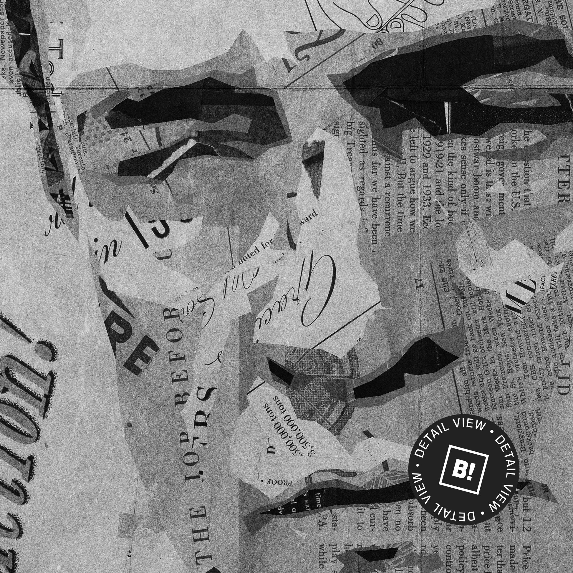 A Detail view of Binspired's Iconic Johnny Cash Paris Centre Pompidou Exhibition Art Print.