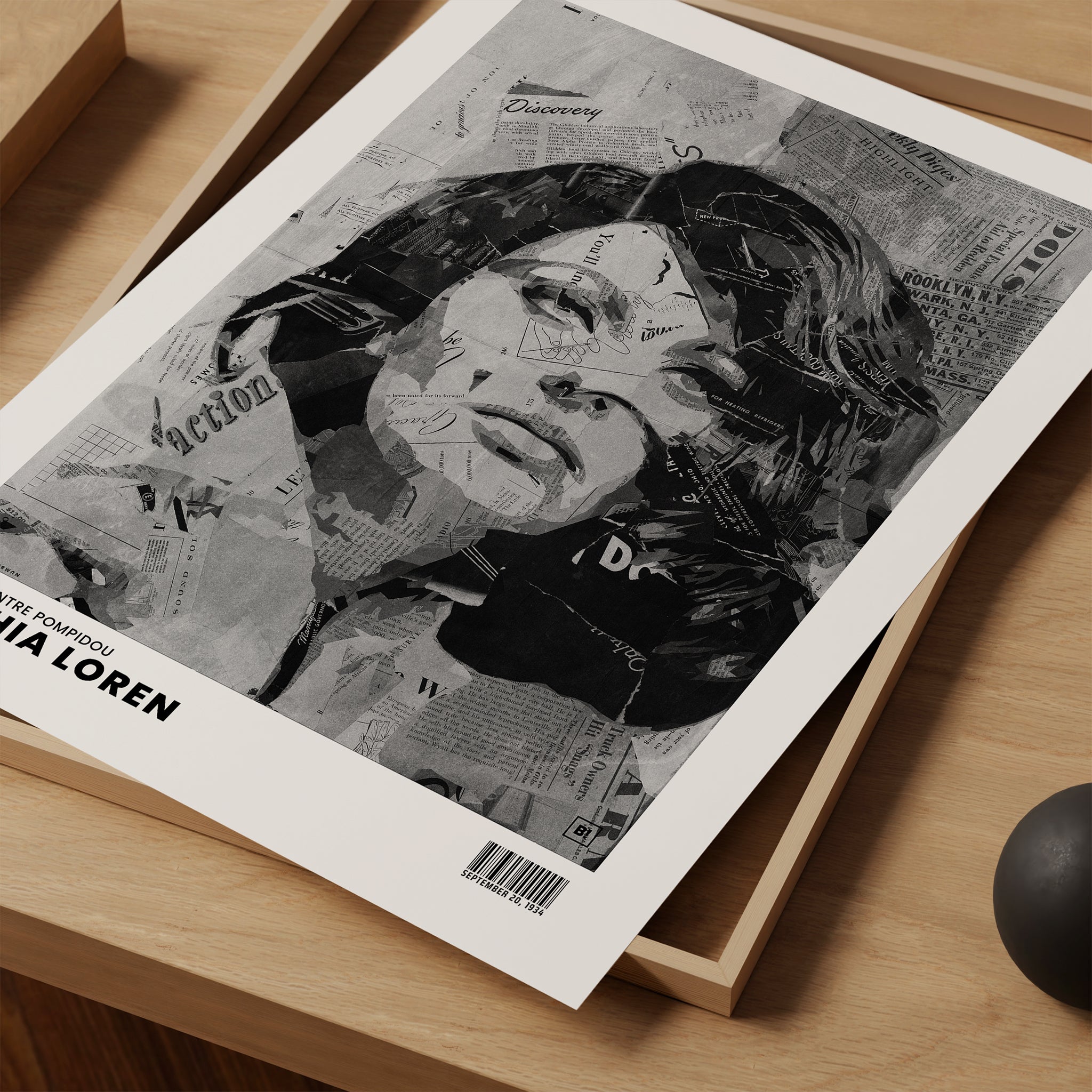 Be inspired by Iconic Sophia Loren Paris Centre Pompidou Exhibition Art Print. The artwork is presented as a print close up that captures its timeless beauty in every detail.