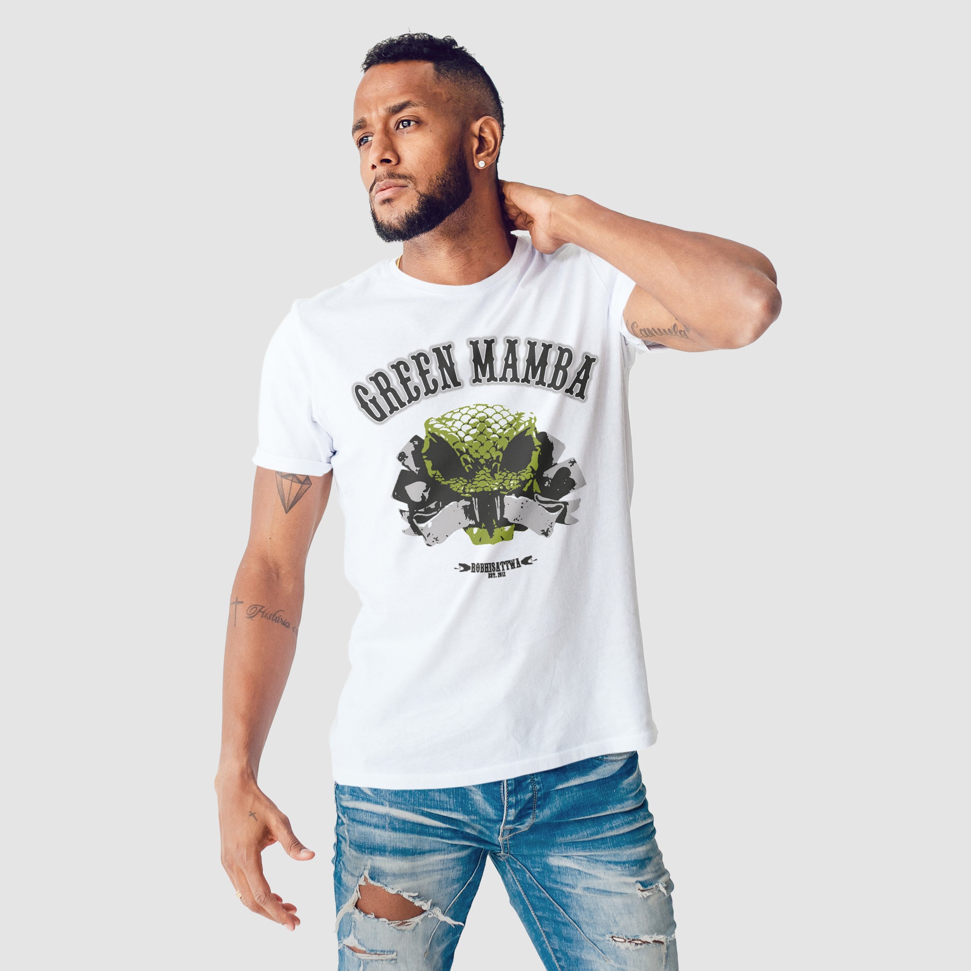 Green Mamba T-Shirt by Robhisattwa