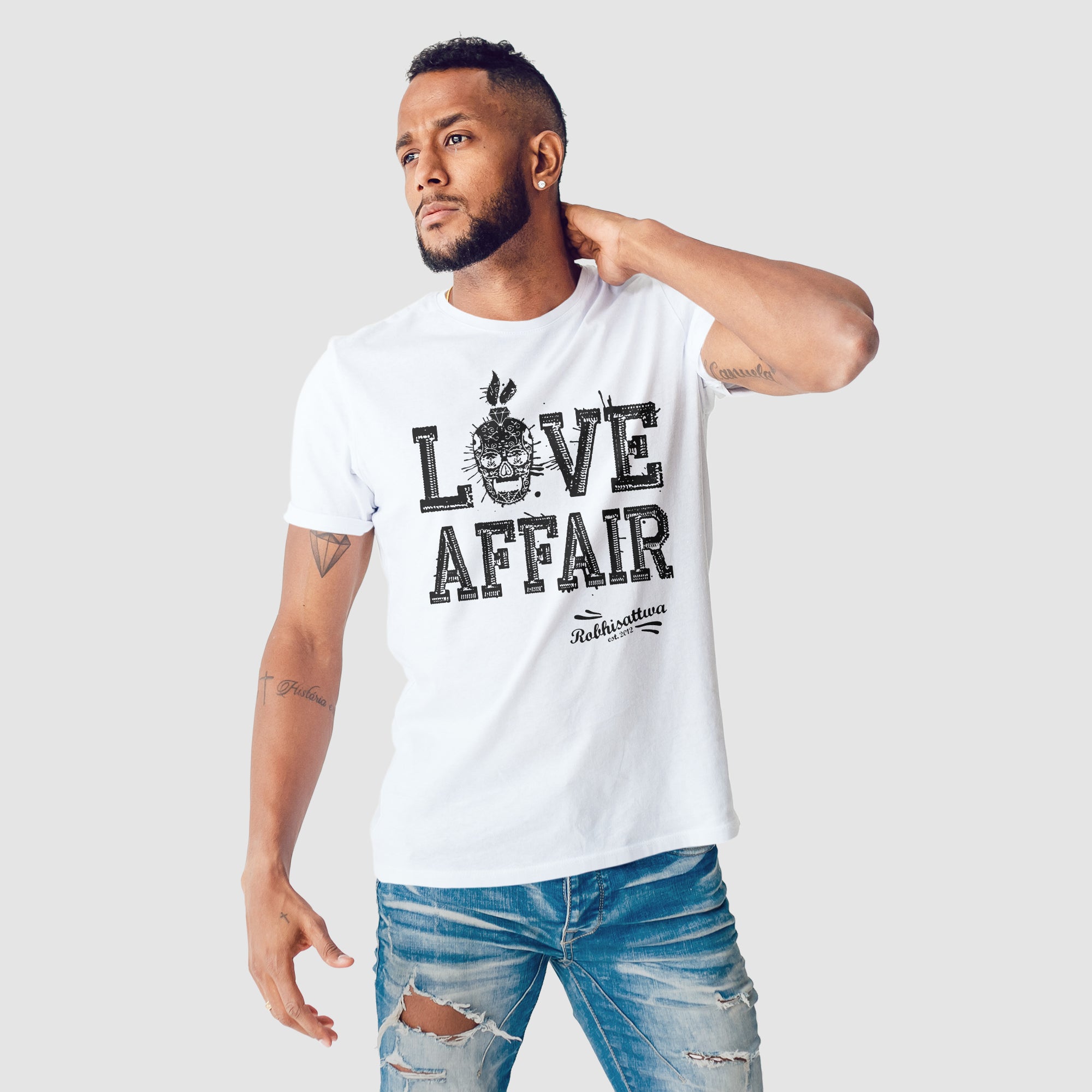 White Love Affair T-Shirt by Robhisattwa