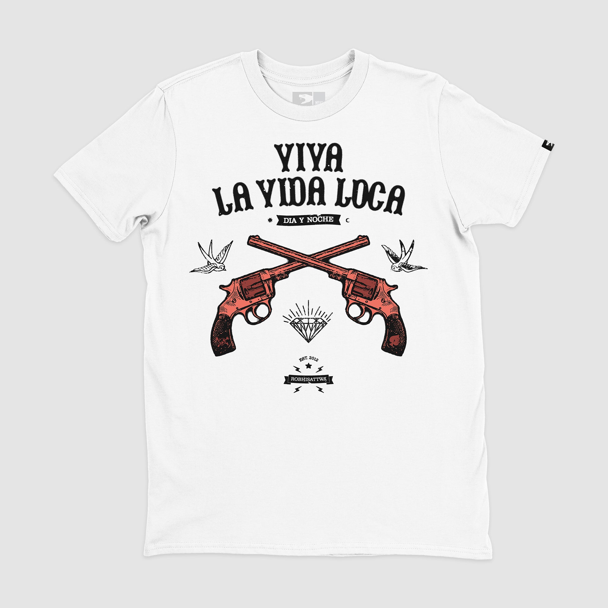 White Viva La Vida Loca T-Shirt by Robhisattwa