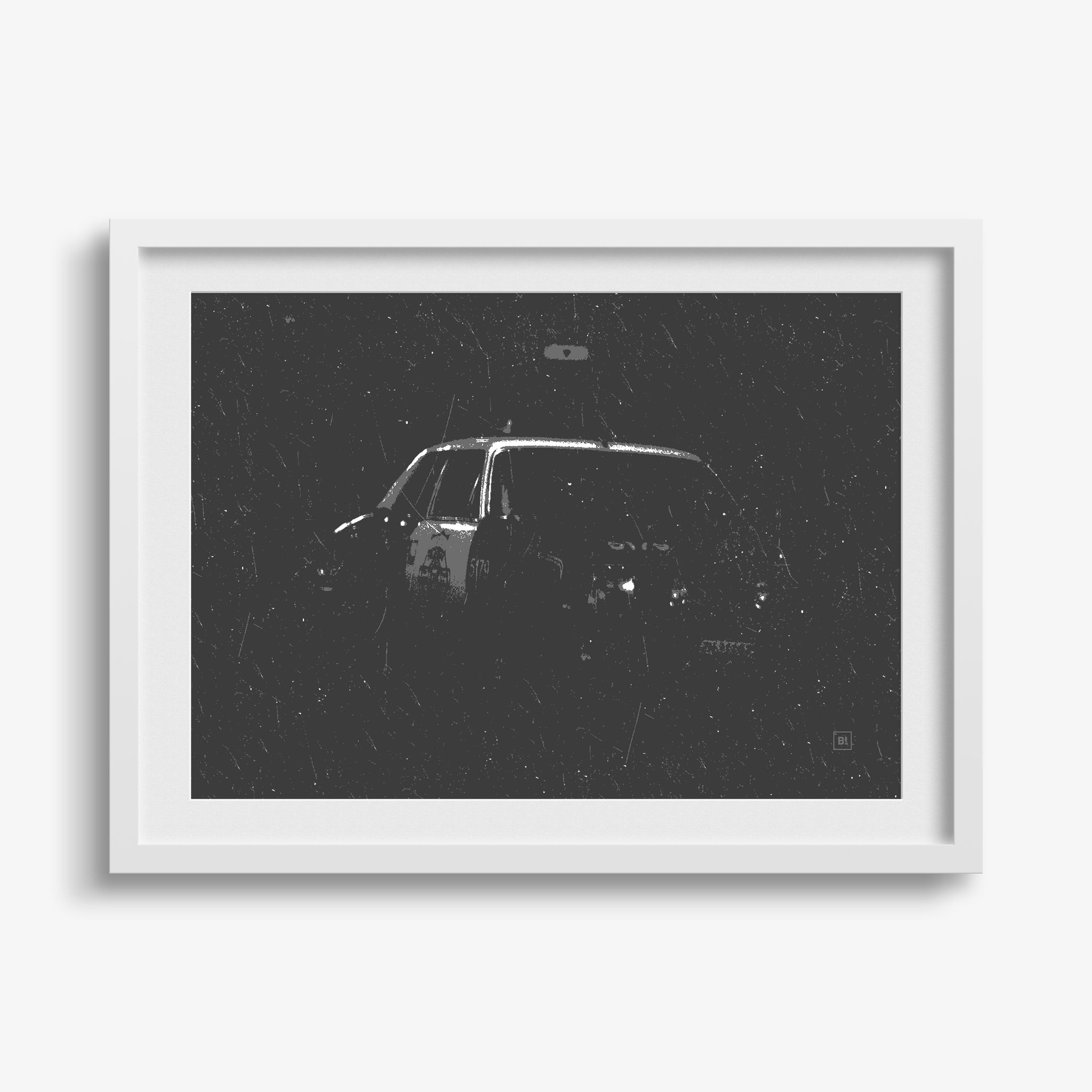 Be inspired by our black and white "5179" art print! This artwork was printed using the giclée process on archival acid-free paper and is presented in a white frame with passe-partout, capturing its timeless beauty in every detail.