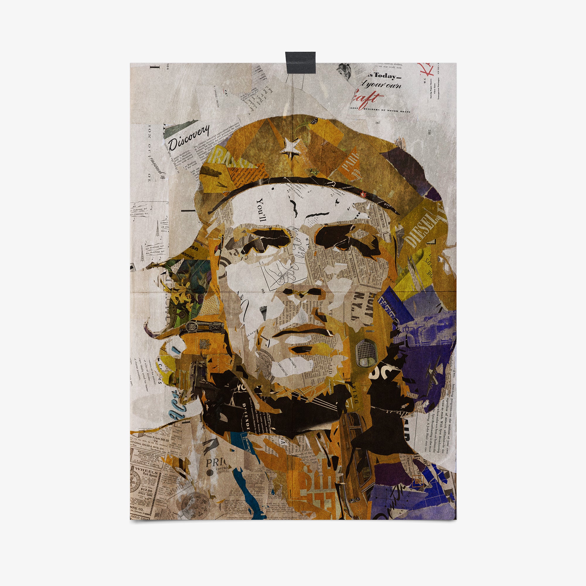 Be inspired by our iconic collage portrait art print of Che Guevara. This artwork was printed using the giclée process on archival acid-free paper, capturing its timeless beauty in every detail.