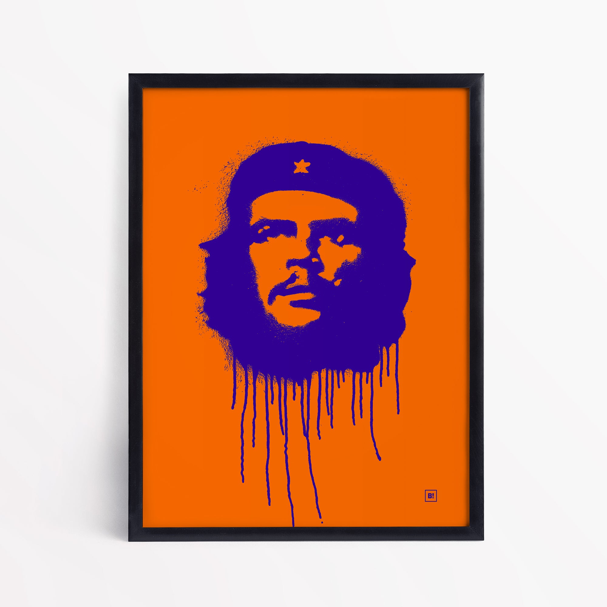 Be inspired by our pop navy "Ernesto Che Guevara" art print! This artwork has been printed using the giclée process on archival acid-free paper and is presented in a sleek black frame, showcasing its timeless beauty in every detail.