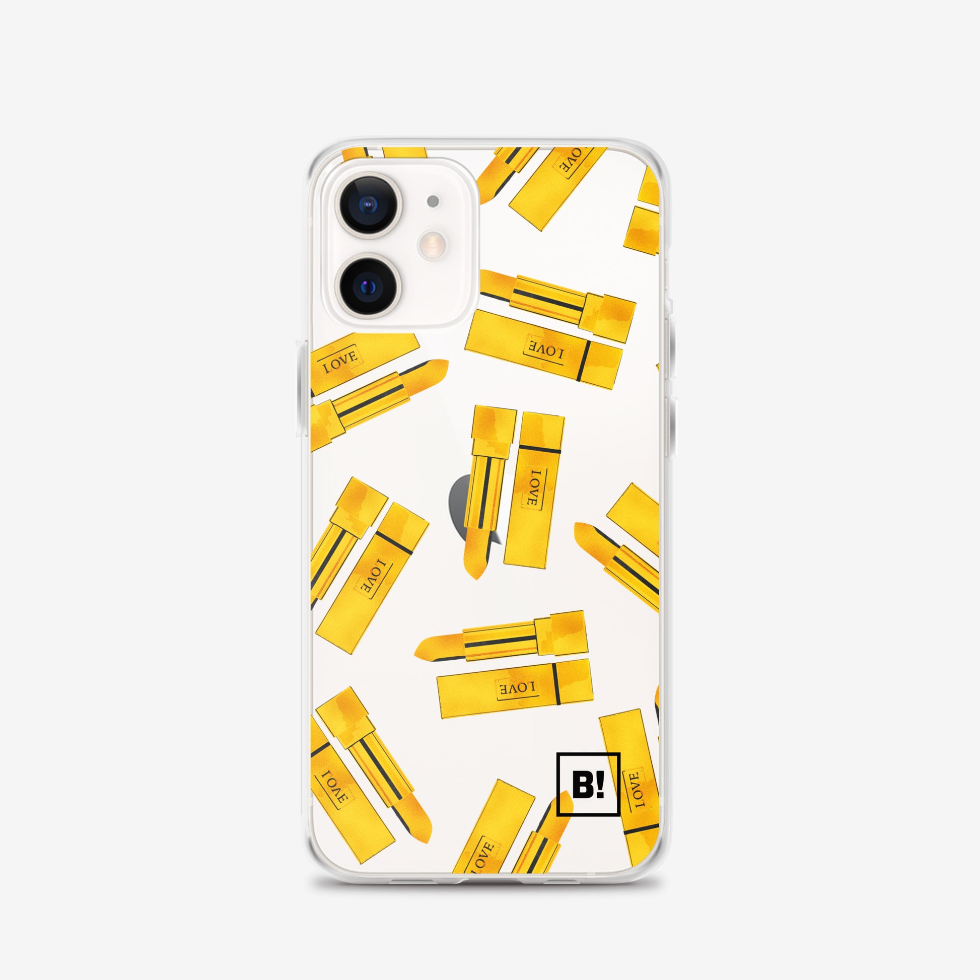 Binspired Golden Lipstick Pop Art iPhone 12 Clear Case