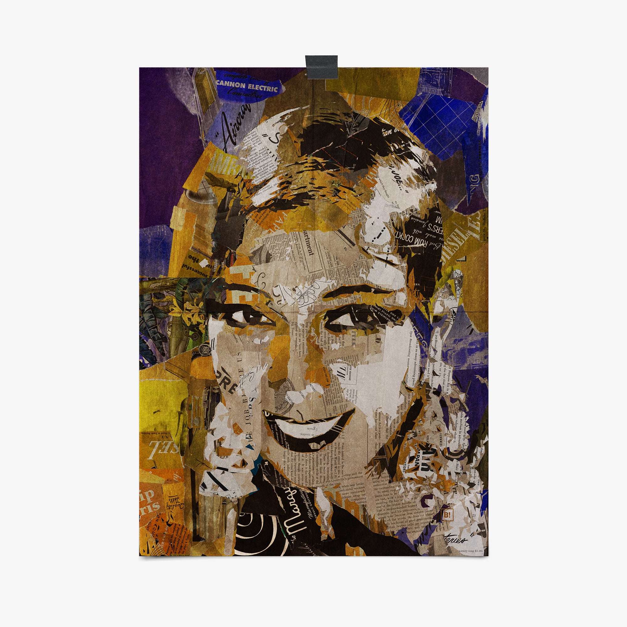 Be inspired by our iconic collage portrait art print of Josephine Baker. This artwork was printed using the giclée process on archival acid-free paper, capturing its timeless beauty in every detail.
