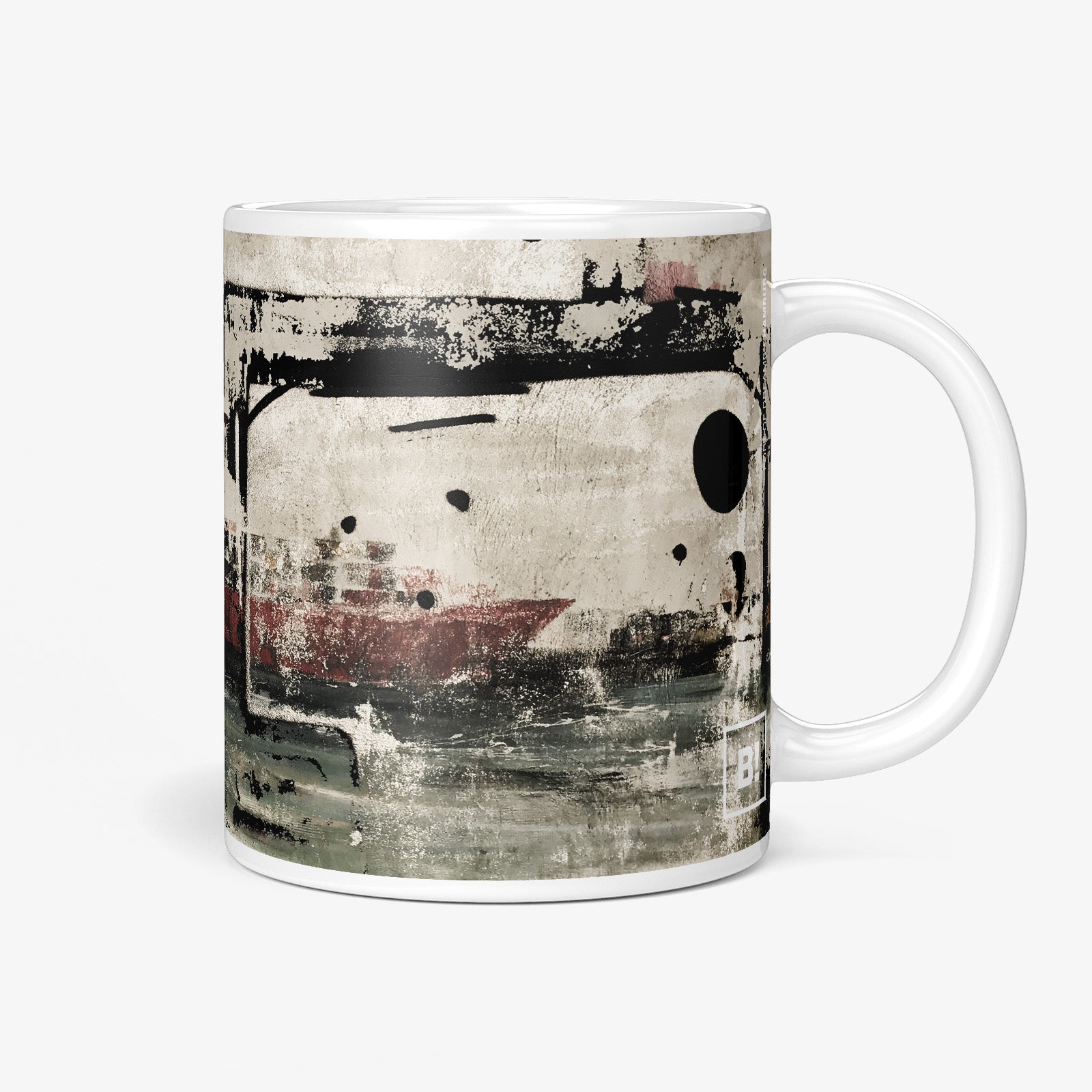 Be inspired by our Urban Art Coffee Mug "Port of Dreams" from Hamburg. This mug features an 11oz size with the handle on the right.