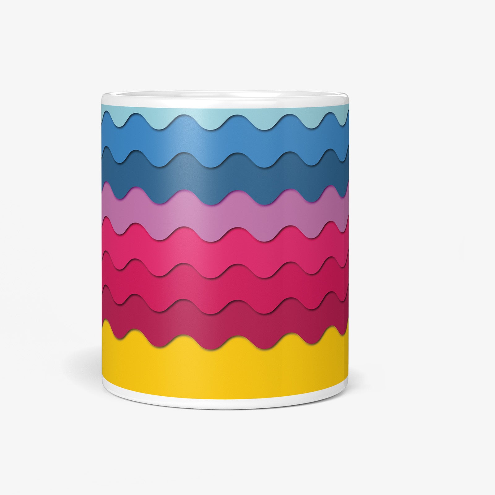 Be inspired by our "Retro Waves" Bonbon Coffee Mug. Featuring a front view of the 11oz mug. 