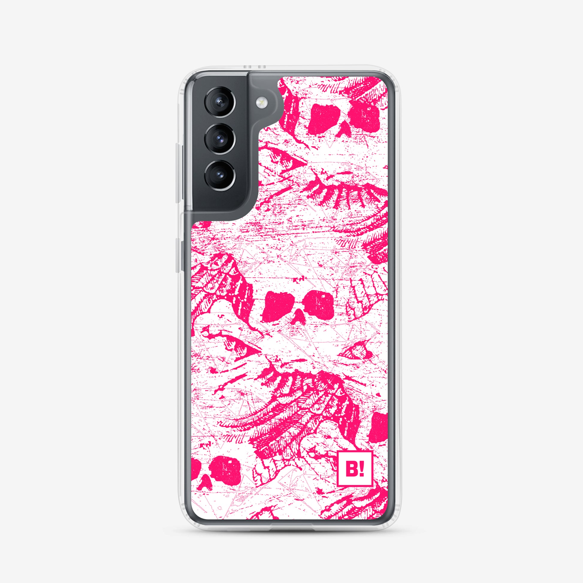 Binspired Skulls and Wings Neon Red Samsung Galaxy s21 Clear Case