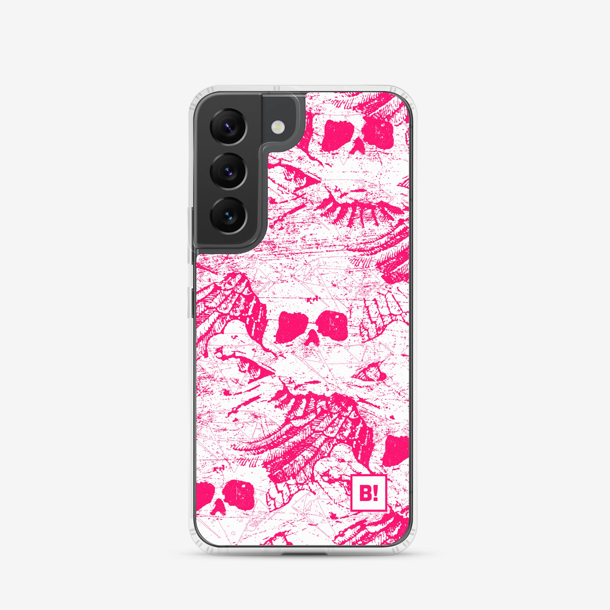 Binspired Skulls and Wings Neon Red Samsung Galaxy s22 Clear Case