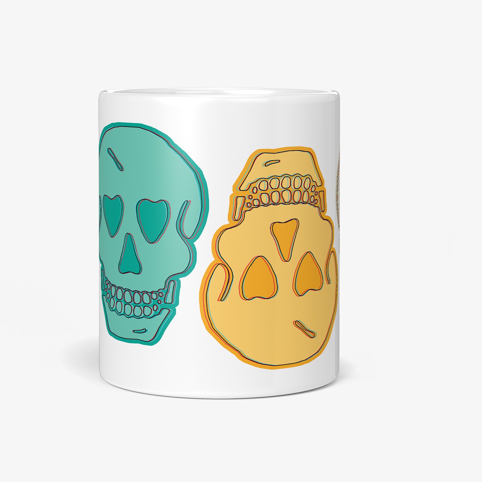 Be inspired by our "Skulls Of Joy" Coffee Mug. Featuring a front view of the 11oz mug. 