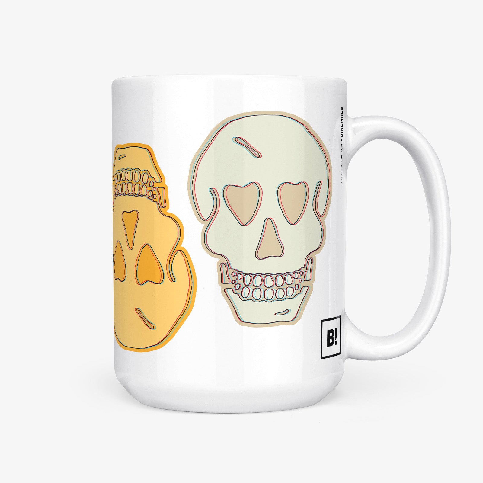 Be inspired by our "Skulls Of Joy" Coffee Mug. Featuring a 15oz size with the handle on the right.