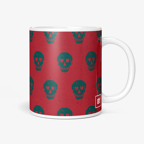 Be inspired by our "Smiling Skulls" Coffee Mug. Featuring a 11oz size with the handle on the right. 