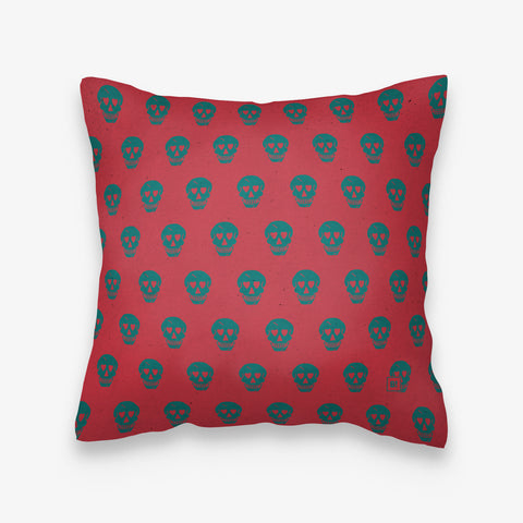 Binspired Smiling Skulls Square Pillow Cover