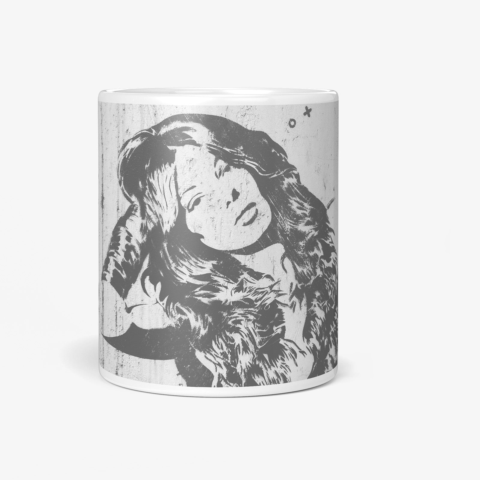 Be inspired by our Urban Art Coffee Mug "Street Girl" from Hamburg. This mug features an 11oz size with a front view.