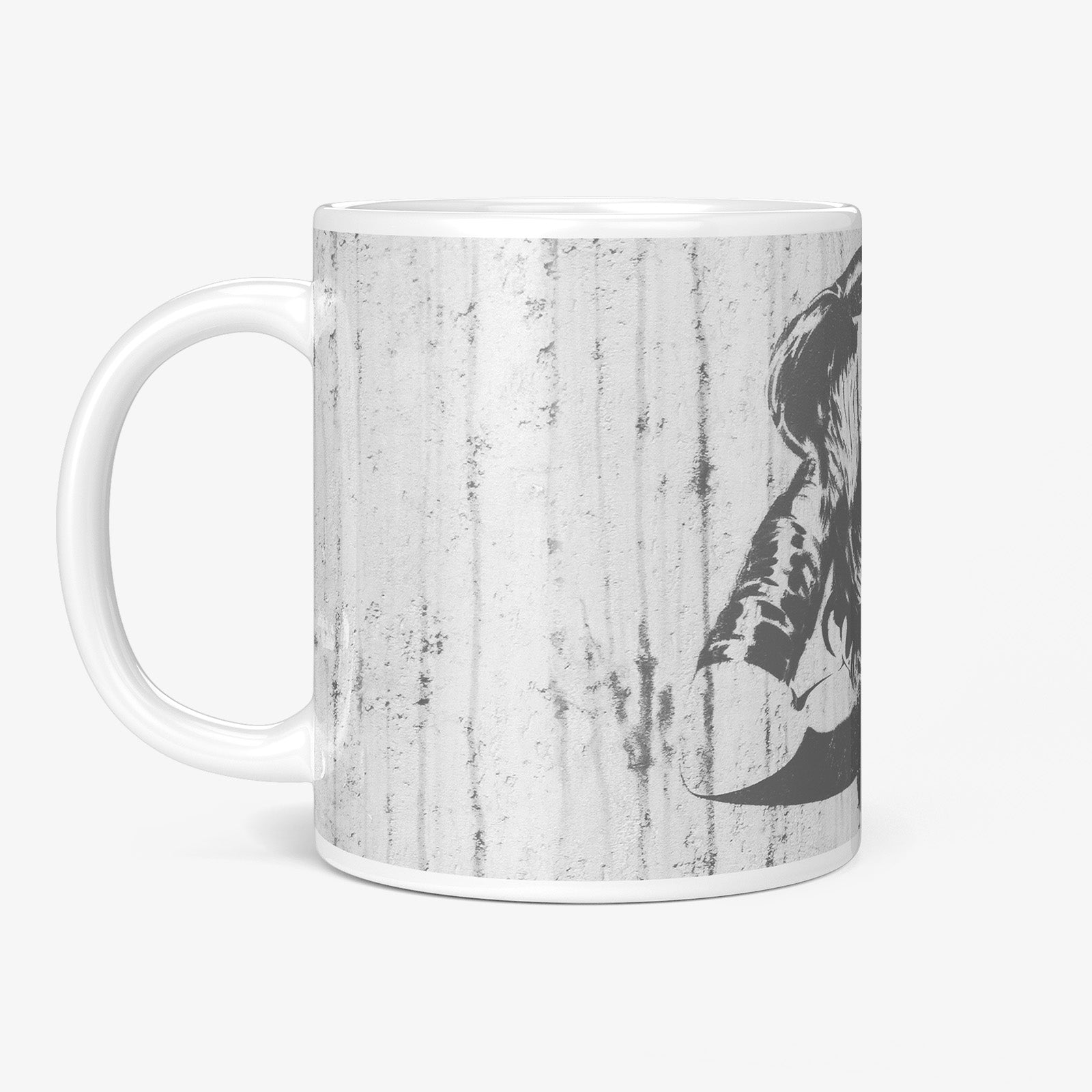 Be inspired by our Urban Art Coffee Mug "Street Girl" from Hamburg. This mug features an 11oz size with the handle on the left.