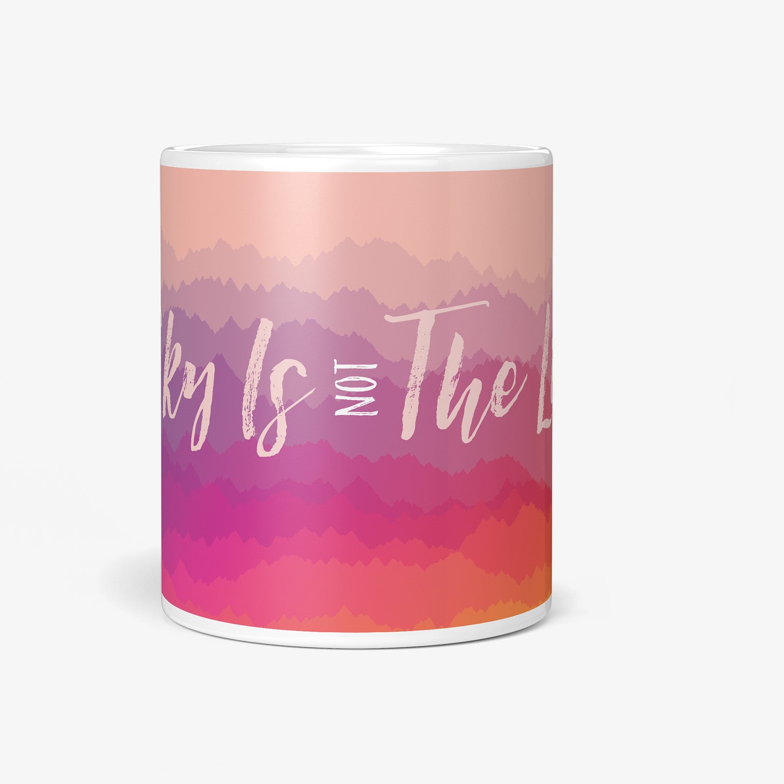 Be inspired by our "The Sky Is Not The Limit" Adventurer Coffee Mug. Featuring a front view of the 11oz mug. 