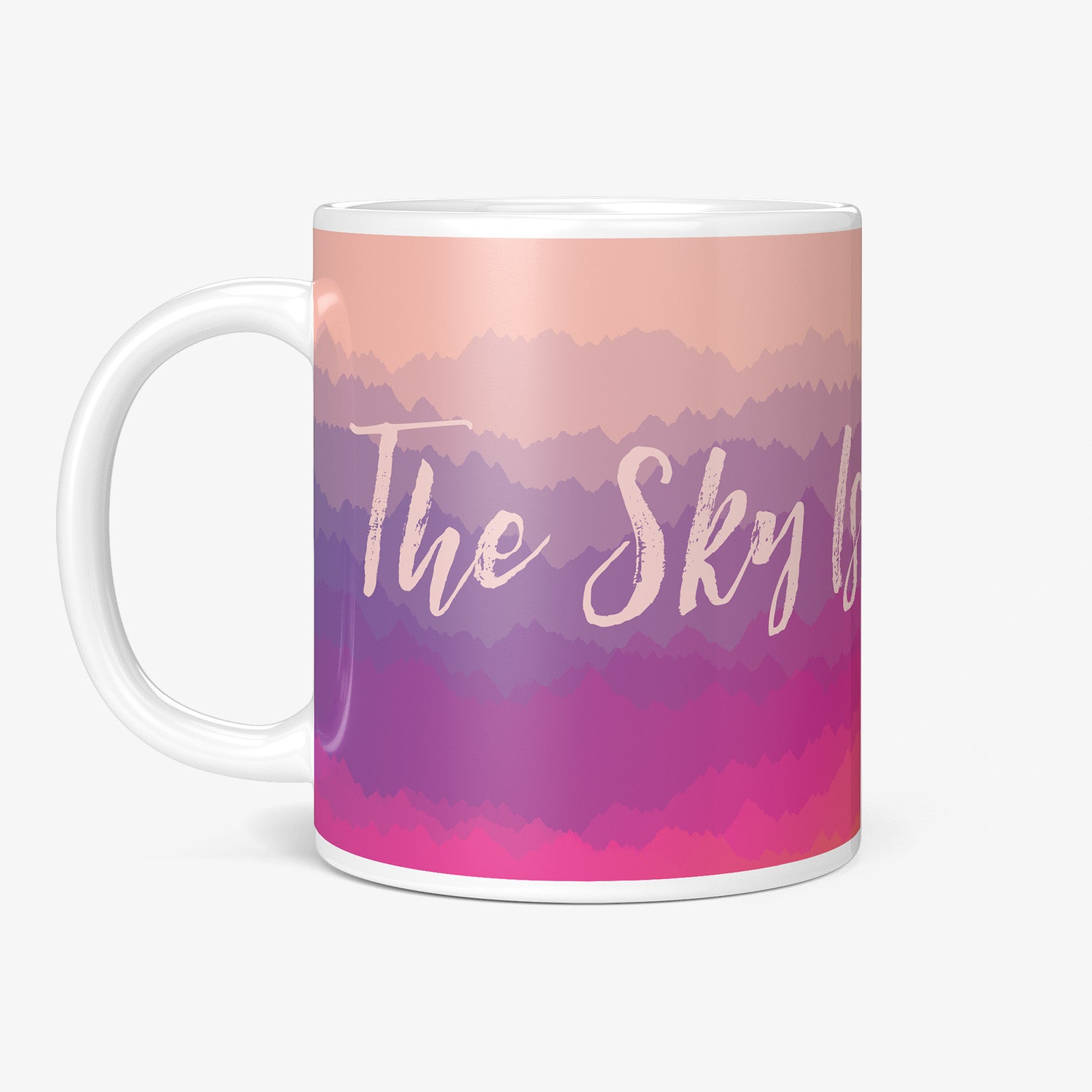Be inspired by our "The Sky Is Not The Limit" Adventurer Coffee Mug. Featuring a 11oz size with the handle on the left.