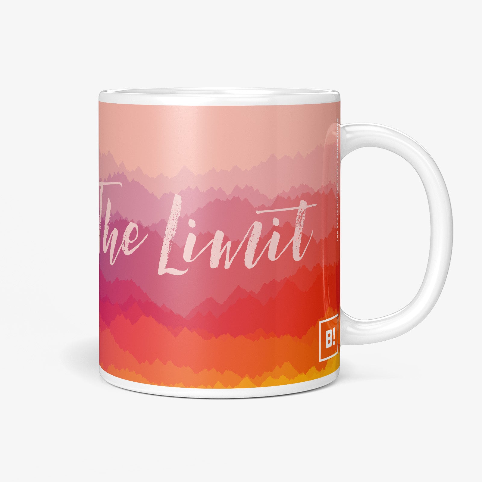 Be inspired by our "The Sky Is Not The Limit" Adventurer Coffee Mug. Featuring a 11oz size with the handle on the right.