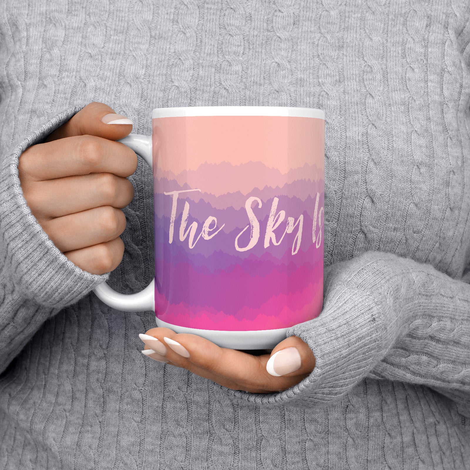 Be inspired by our "The Sky Is Not The Limit" Adventurer Coffee Mug. Featuring a 15oz size with the handle on the left.