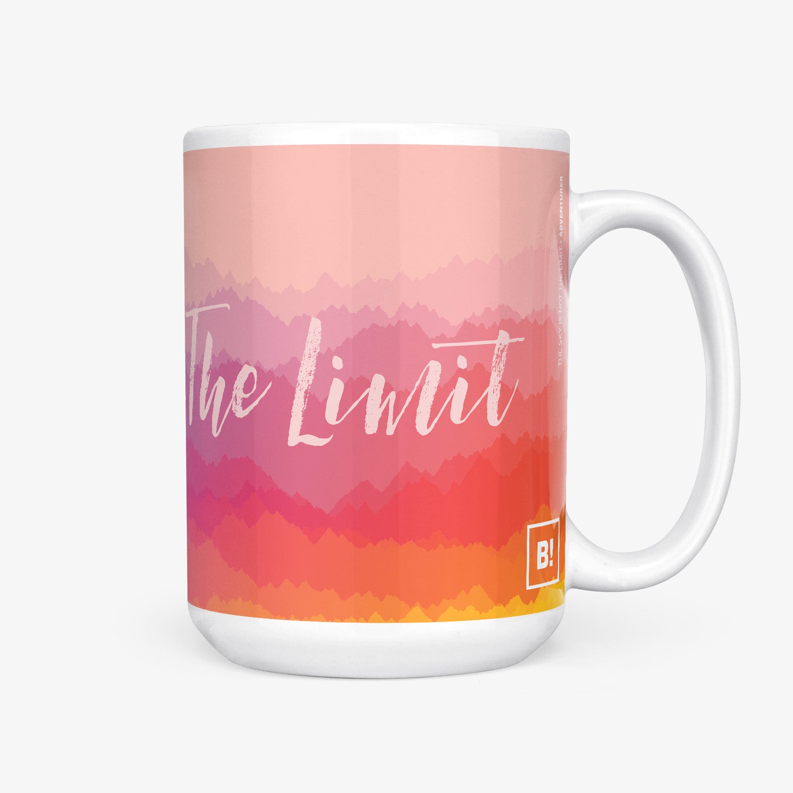 Be inspired by our "The Sky Is Not The Limit" Adventurer Coffee Mug. Featuring a 15oz size with the handle on the right.