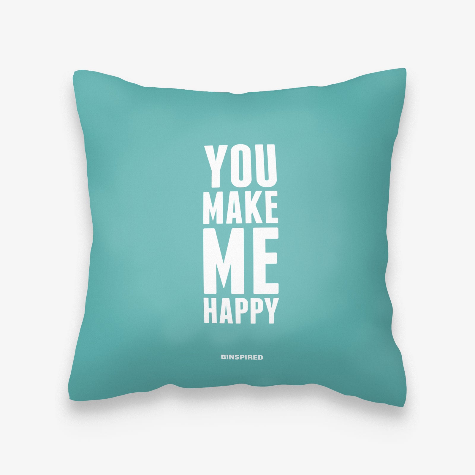Binspired You Make Me Happy - Ocean Green - Square Pillow Cover