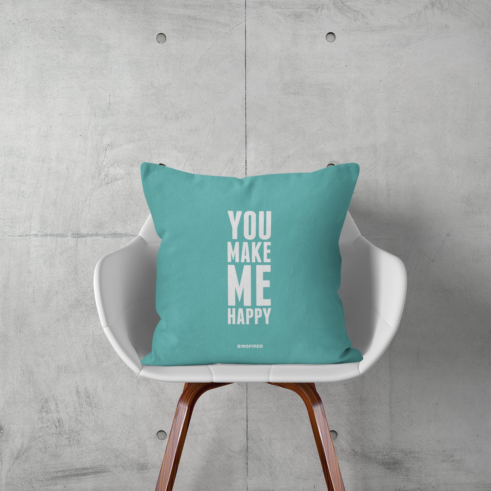 Binspired You Make Me Happy - Ocean Green - Square Pillow Lifestyle