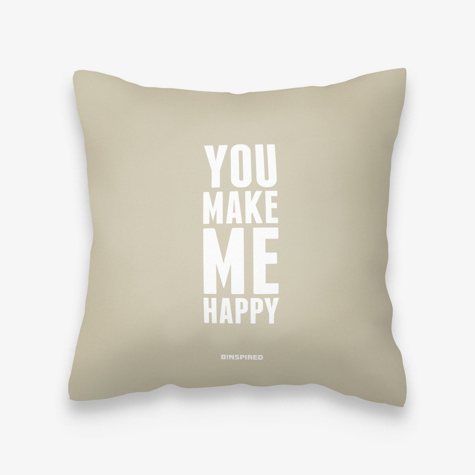 Binspired You Make Me Happy - Sahara Sand - Square Pillow Cover
